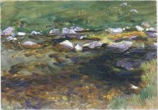 萨金特水彩画作品: 河流水彩画,小溪水彩画欣赏