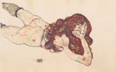 席勒作品:趴着的裸女