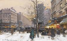 尤金加林拉洛作品: 雪景下的巴黎街景