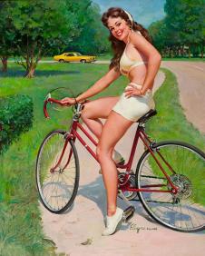 骑自行车的美国美人