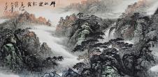 中式客厅装饰画素材下载: 横幅大气中国山水画高清大图 A