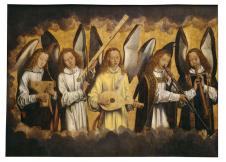 汉斯·梅姆林作品: 基督与音乐天使 左 Christ with Singing and Music-making Angels L