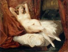 德拉克罗瓦作品: 坐在沙发上的裸体女人