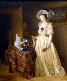 弗拉戈纳尔:贵族夫人和猫