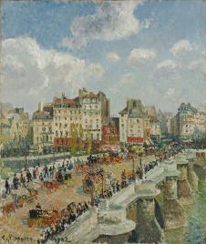 毕沙罗作品: 巴黎新桥的午后阳光油画欣赏 Afternoon Sunshine, Pont Neuf