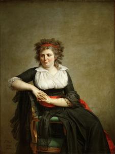 雅克路易大卫作品:多维列兹侯爵夫人的画像