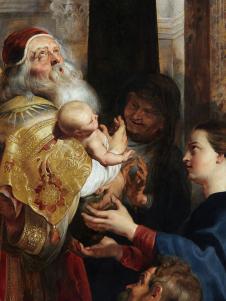 鲁本斯油画作品: 抱婴儿的老人油画欣赏
