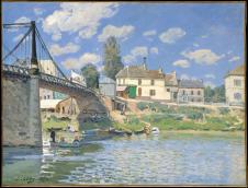 西斯莱作品:哥伦．维伦纽夫之桥 The Bridge at Villeneuve-la-Garenne