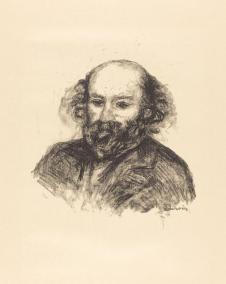 雷诺阿素描作品: 保罗·塞尚头像素描 Paul Cézanne