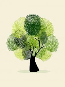 指纹绿树装饰画下载