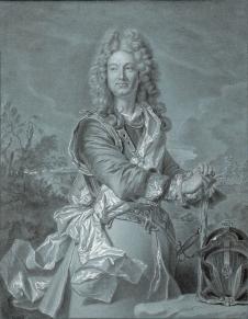 Hyacinthe Rigaud作品: Portrait of a Marshal of France 元帅肖像素描