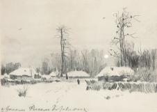 列维坦作品: 村庄的冬天
