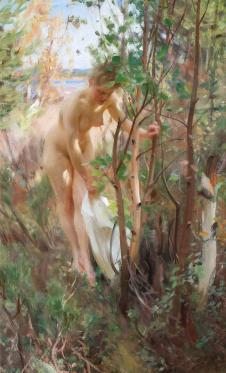 佐恩作品:小树林里漂亮的裸女
