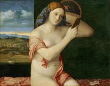 乔凡尼·贝利尼作品:裸女照镜 - naked woman in front
