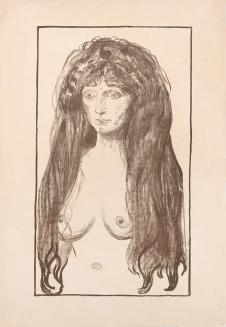 蒙克素描作品: 裸体女人素描欣赏