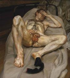英国画家卢西安弗洛伊德作品: 睡着的裸体男人
