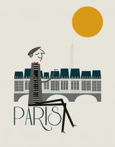 现代城市招贴画: 黄昏巴黎