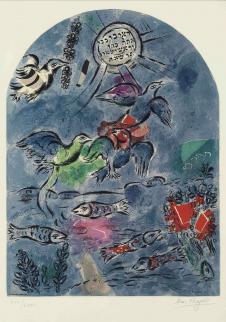 夏加尔油画作品:飞鸟和鱼  高清大图下载