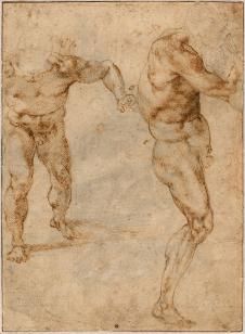 米开朗基罗素描作品: 男人体习作
