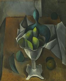 毕加索的静物抽象画：水果盘