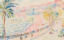 西涅克作品: Promenade des Anglais 高清水彩画欣赏
