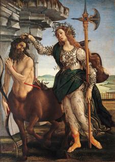 波提切利作品: 雅典娜和半人马 Pallas Athena and the Centaur