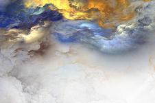 天空中缤纷的云朵抽象装饰画素材下载