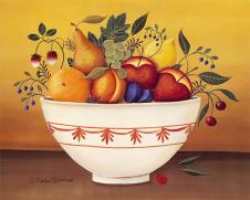 欧式乡村水果花盆装饰画系列:  碗里的水果装饰画