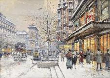 安托万·布兰查德作品:冬季的巴黎街道
