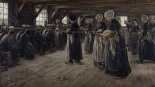 Max Liebermann 马克思·利伯曼作品: 纺线的女工-The Flax Barn at Laren