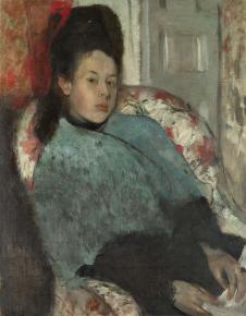 德加油画作品: 坐在沙发里的女人