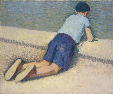 亨利马丁油画: 水池边的男孩 The Boy Laying on the B