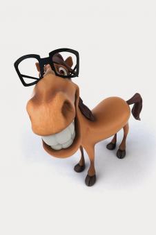 可爱的动物素材: 戴眼镜的马
