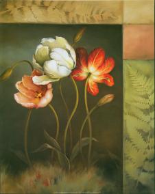 欧式二联花卉装饰画素材: 郁金香