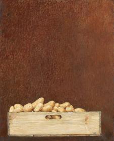 现代欧美绘画之高清写实静物画: 一筐土豆油画
