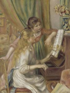 年轻女孩在弹钢琴