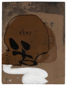 安东尼·塔比埃斯抽象油画作品: Crani amb xifres 欧