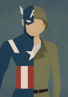 美国各种侠和美国漫画英雄装饰画素材下载:美国队长装