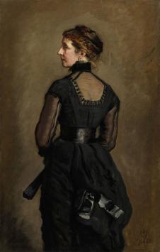 米莱斯作品: 黑衣女子的背部习作