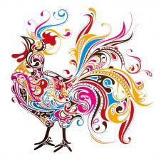 多联电脑装饰画设计素材之缤纷动物装饰画: 公鸡