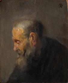 在配置文件的老人 - Portrait of an elderly man in profile (sketch)