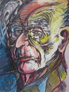 夏加尔油画作品: 老男人头像  高清图片素材下载