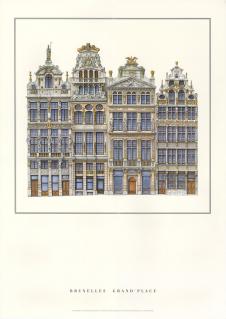 欧美建筑画高清素材:布鲁塞尔大广场装饰画欣赏