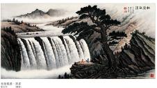 巨幅中式山水画素材:中式水墨画背景墙高清大图下载 C
