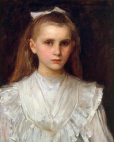 沃特豪斯:白衣女孩肖像 - portrait of a girl in white