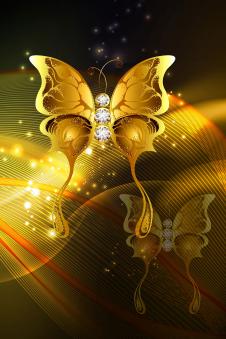 蝴蝶晶瓷画素材下载: 耀眼的蝴蝶装饰画欣赏 C
