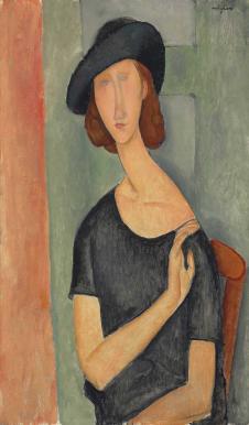 Amedeo Modigliani 莫迪利亚尼代表作品：珍妮·赫布特尼