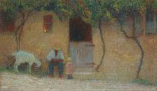 亨利马丁油画: 农村小院油画欣赏
