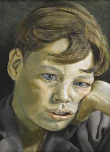 画家弗洛伊德油画作品: 《男孩头像》 高清图片素材欣赏