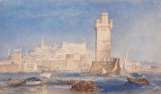 透纳作品: Rhodes,for Lord Byron's Works 帆船油画